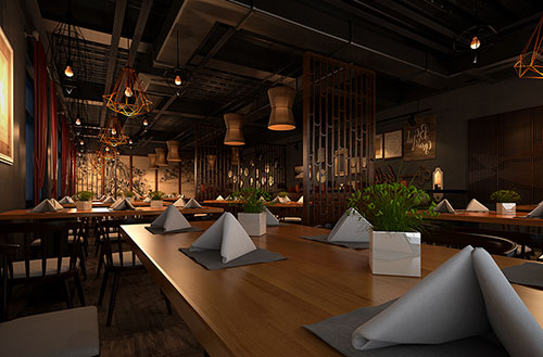 广元简约大气中式风格餐厅设计装修效果图